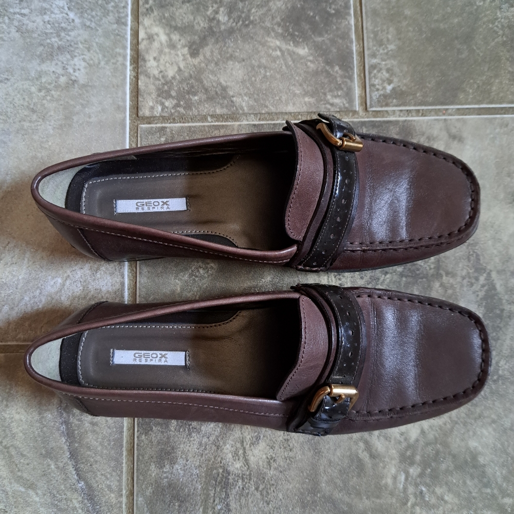 Geox Respira brown leather shoes